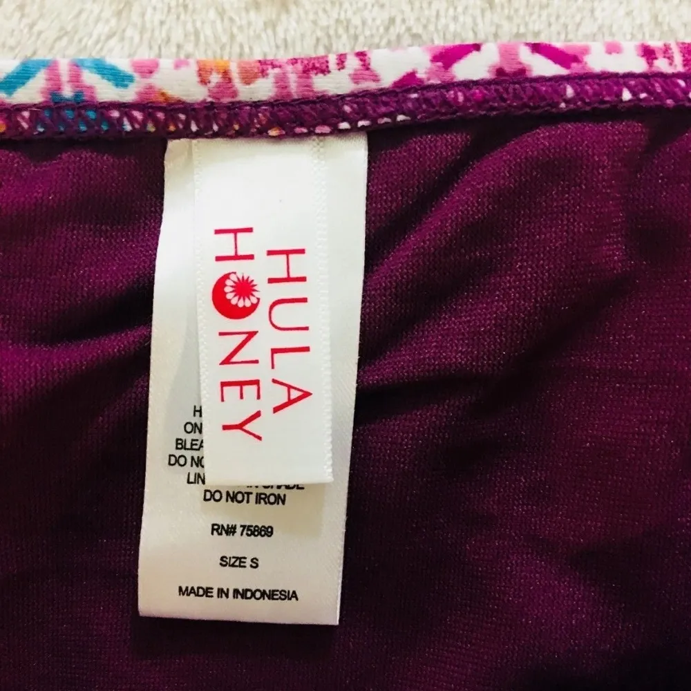 Hula Honey  Tie Dye Purple Bikini Bottom Strappy S - Image 4