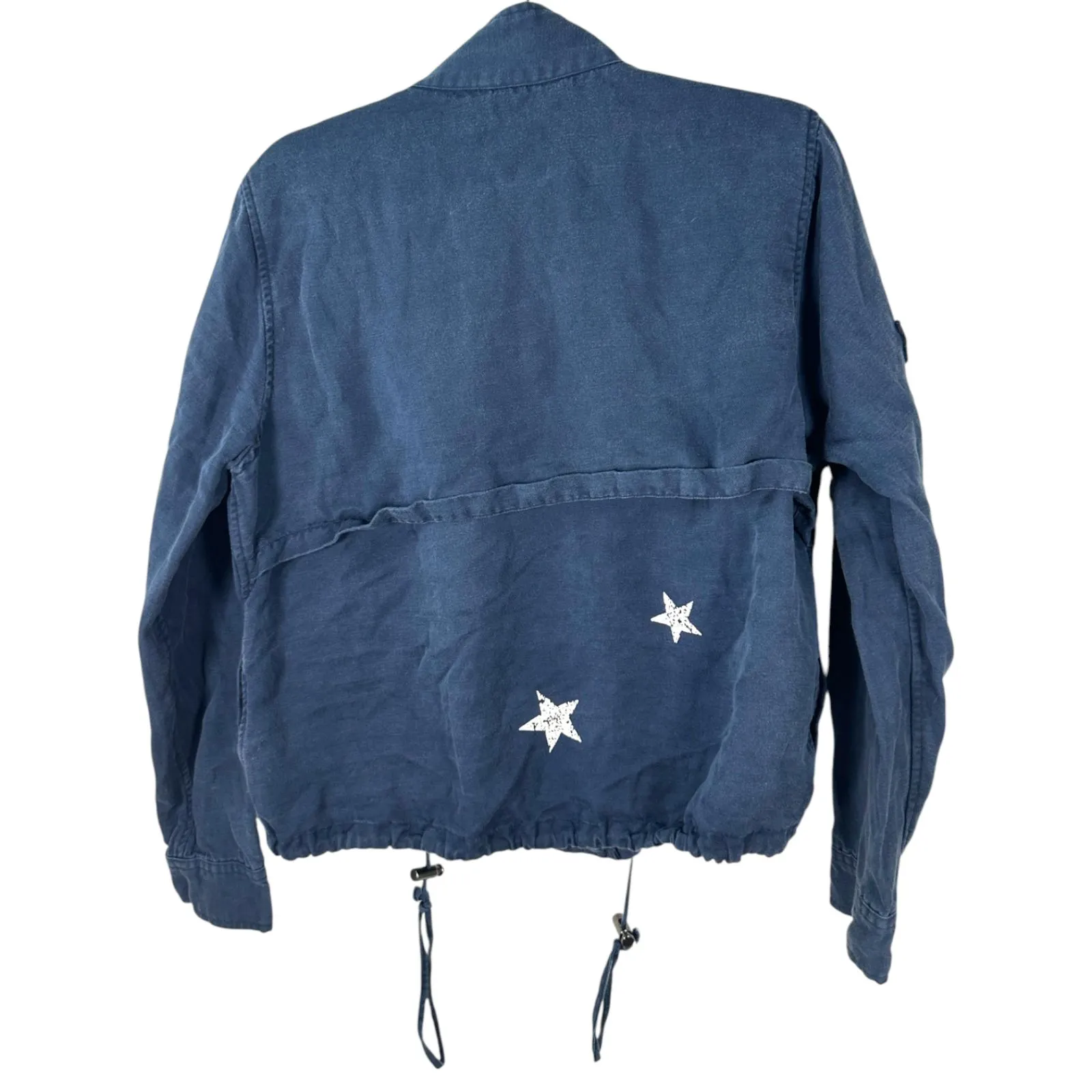 Rails Grant Military Jacket Indigo Blue Cropped Lightweight Drawstring Medium - Image 4