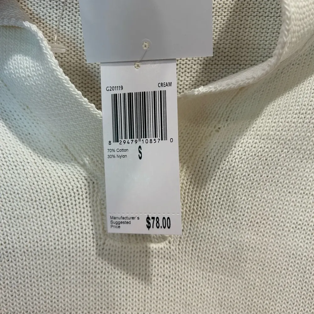 NWT Magaschoni White V-Neck Sweater Lightweight Ribbed Knit Top - Image 8