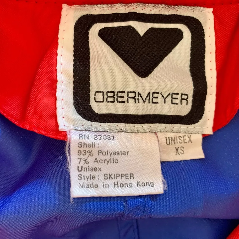 Vintage Obermeyer Red White & Blue 3/4 Zip Windbreaker Jacket - Image 6