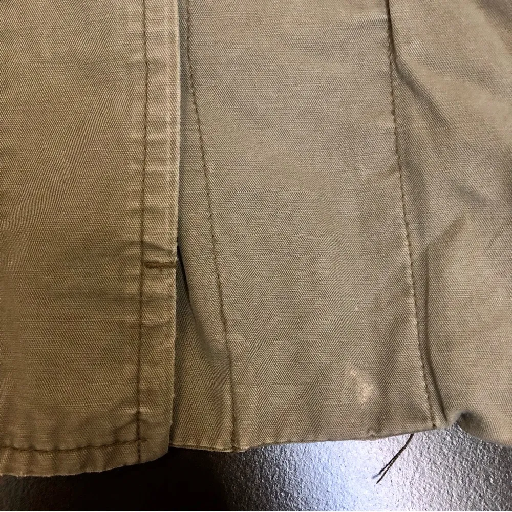 Vintage Y2K  Utility Jacket Olive Green Field Washed Cotton Funnel-Neck sz XS - Image 9