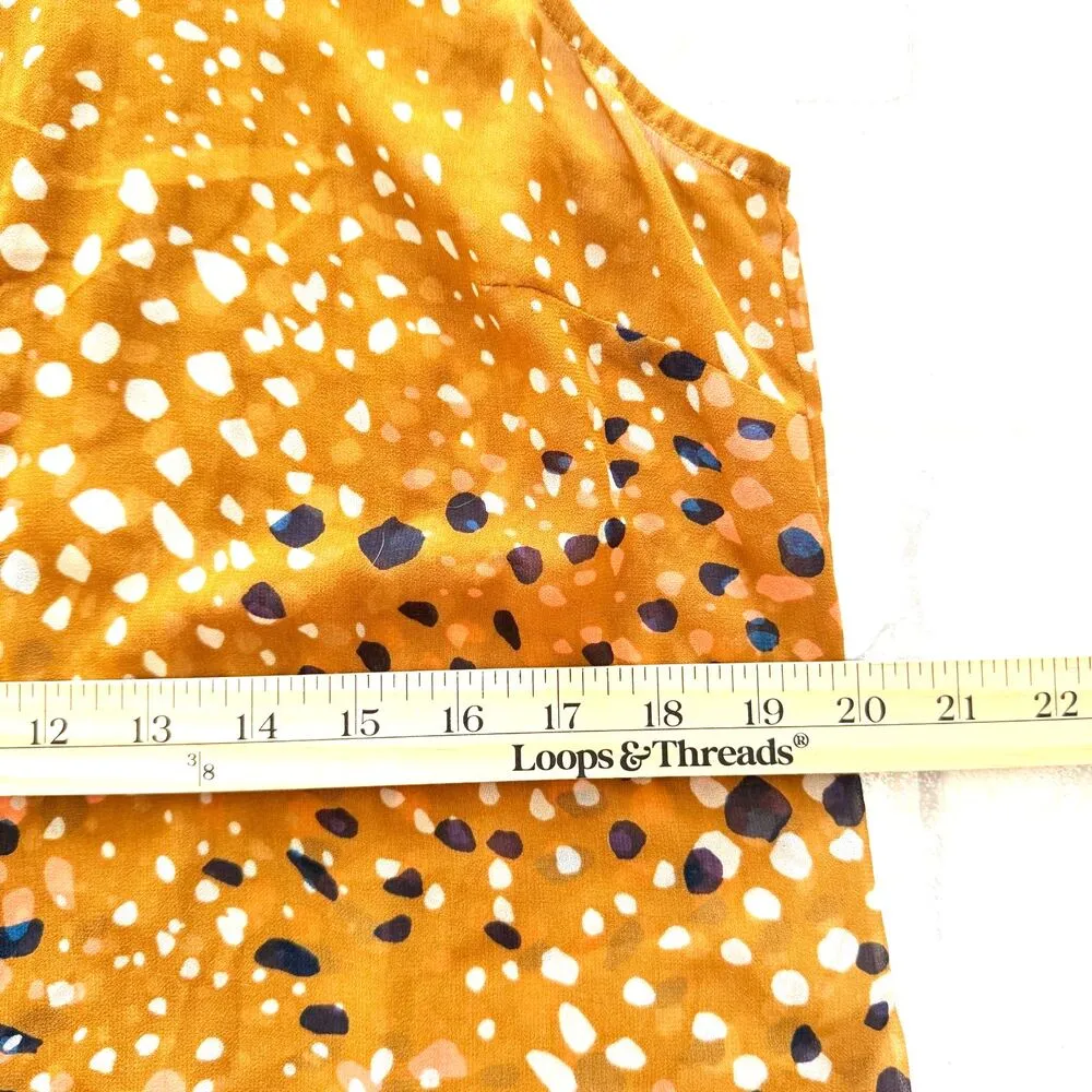 Cabi Cheers Button Up Sleeveless Pointed Collar Golden Brown Blouse Sz M - Image 6