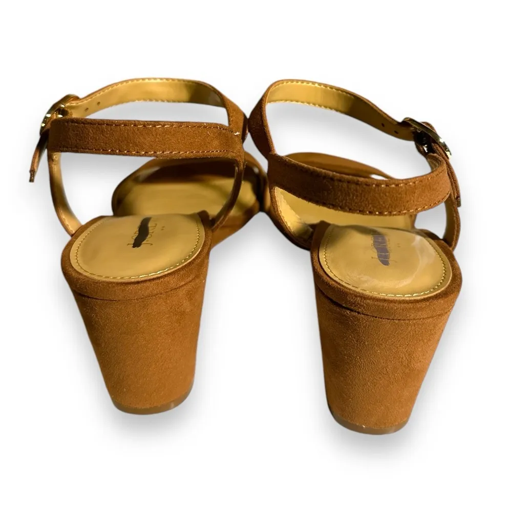 JCrew women’s cedar wood color suede wedge sandals size 8 - Image 5