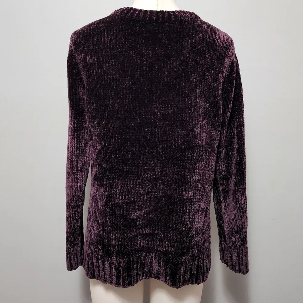 Orvis plum chenille crewneck sweater size medium - Image 6