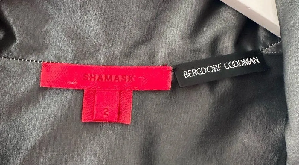 Shamask Bergdorf Goodman Silk Black Velvet Swirl Evening Boxy Blazer Coat 2 Size XL - Image 5