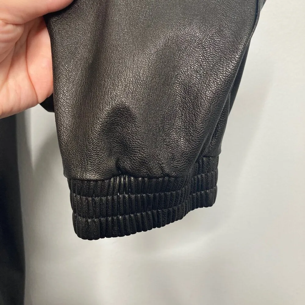 Pants Womens Large Black Faux Leather Jogger Stretch Sport Edgy Athleisure - Image 5