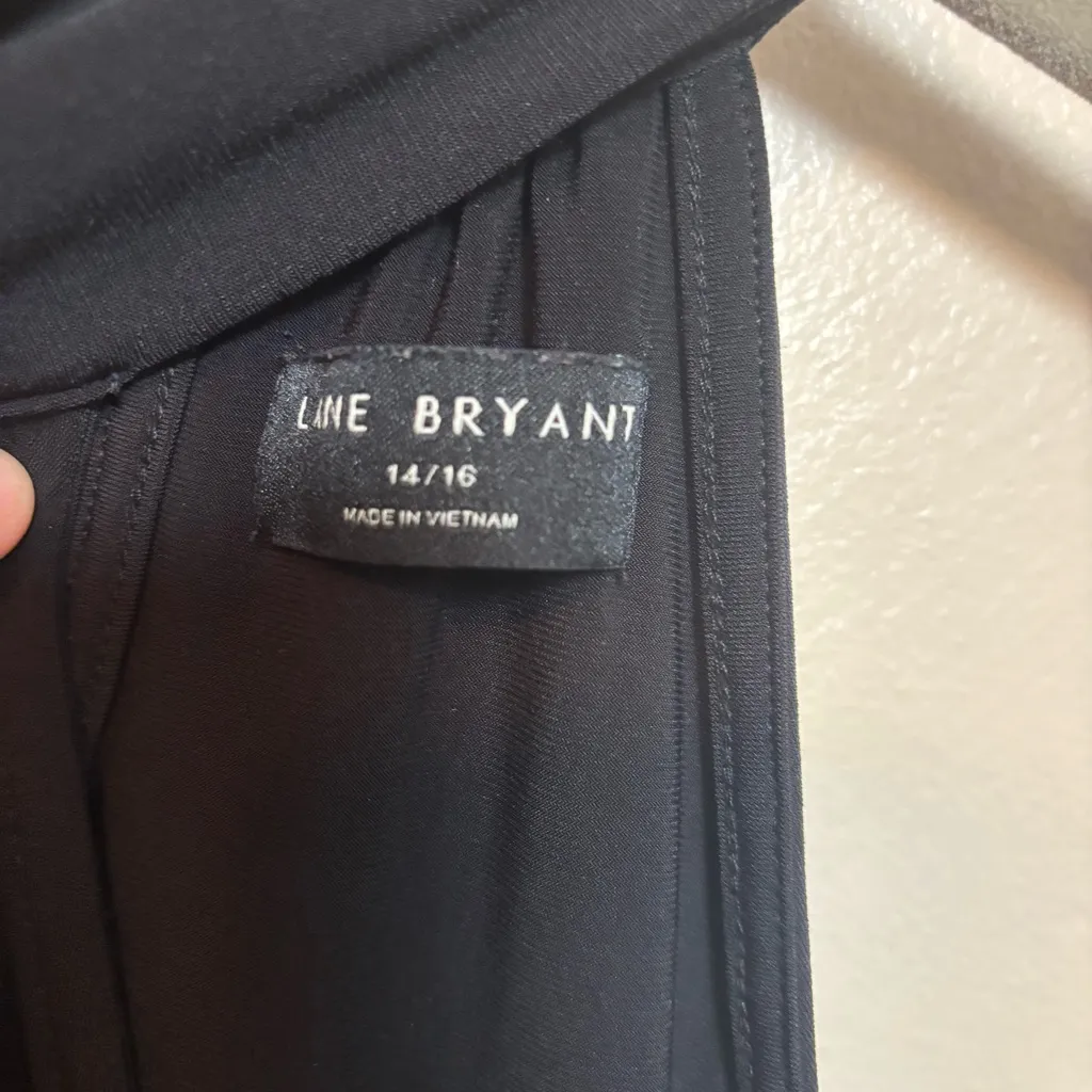 Lane Bryant Women Dress Sleeveless Tie-Halter Maxi Black Poly Spandex Size 14/16 - Image 6