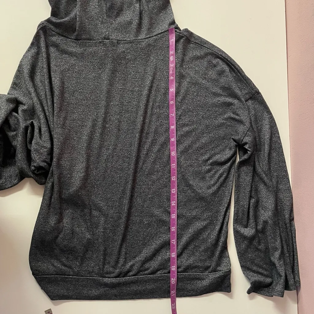 Caution to the Wind Dark Gray Flared Sleeve Boxy Fit Hoodie Size M EUC - Image 8