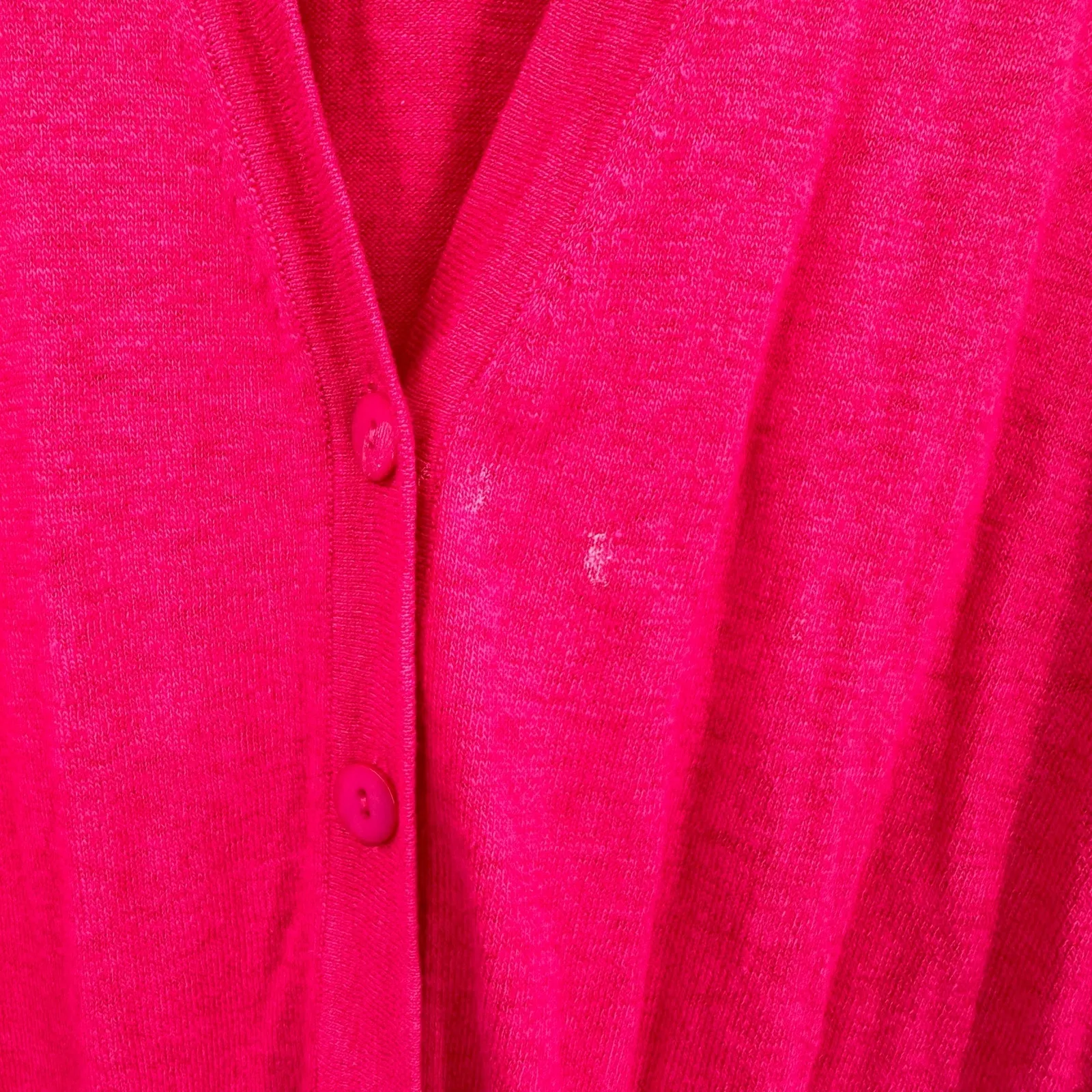 Sejour Size 1X‎ Sweater Red Short Sleeve Button Up Front Pockets Summer Coverup - Image 3