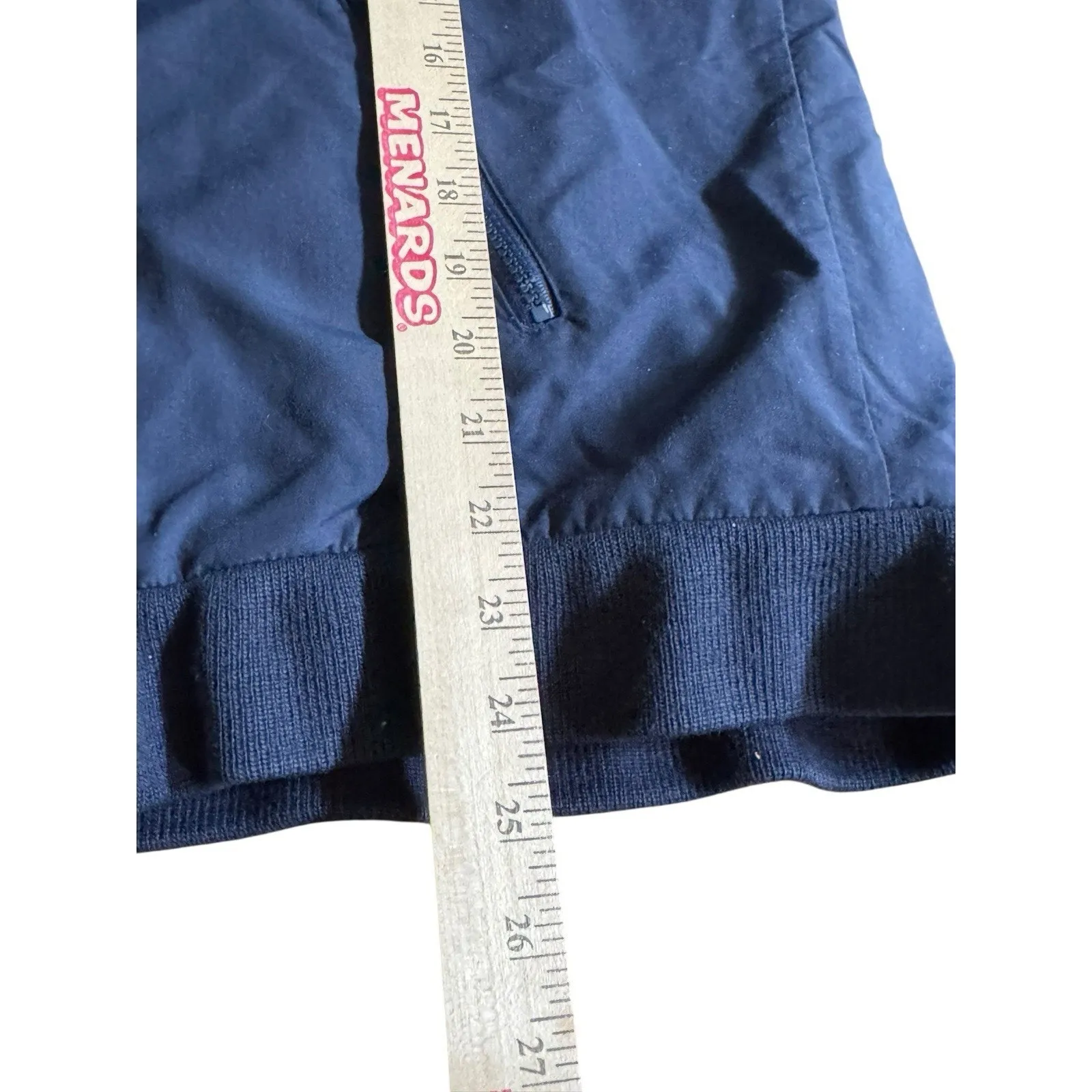 VTG Lands End Navy Full Zip Squall Jacket Womens Sz M 10-12 Fleece Lining READ - Image 5