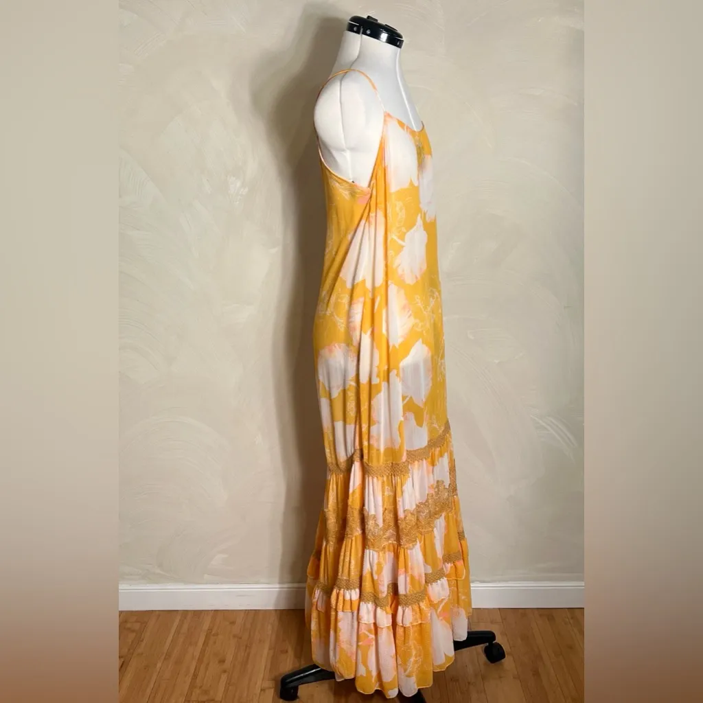Free People Intimately Make Your Move Yellow Maxi Slip Dress, Feminine|Size:XS Gold - Image 2