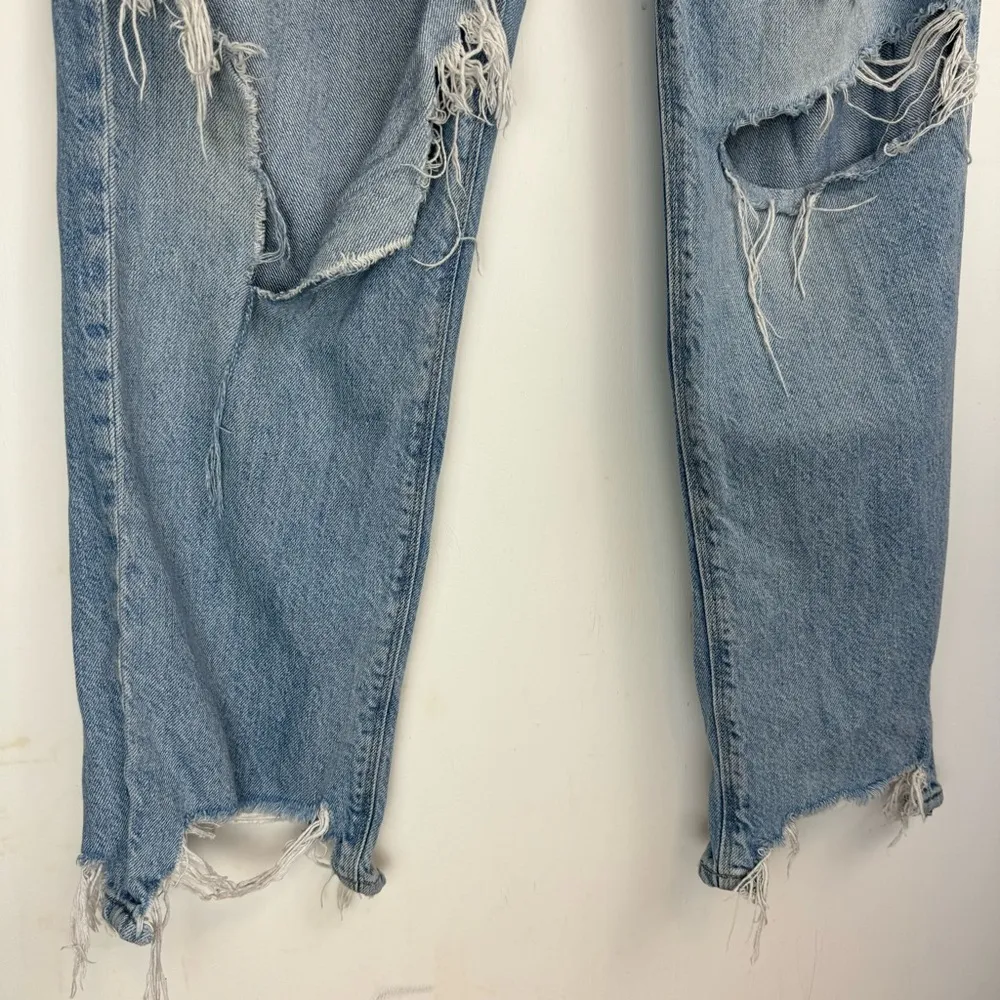 American Eagle Womens 90s Straight Pride Jeans Sz 10 Distressed Light Wash - Image 9