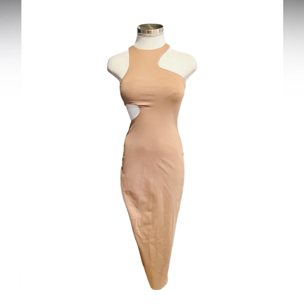 REVOLVE Michael Costello Rylan Midi Dress in Taupe Size XS NWT - Image 11