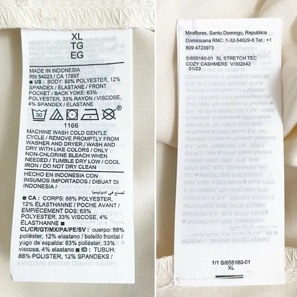 NWT Old Navy Active StretchTech Cinched-Hem Crop Top Ivory Cream Size XL NEW - Image 10