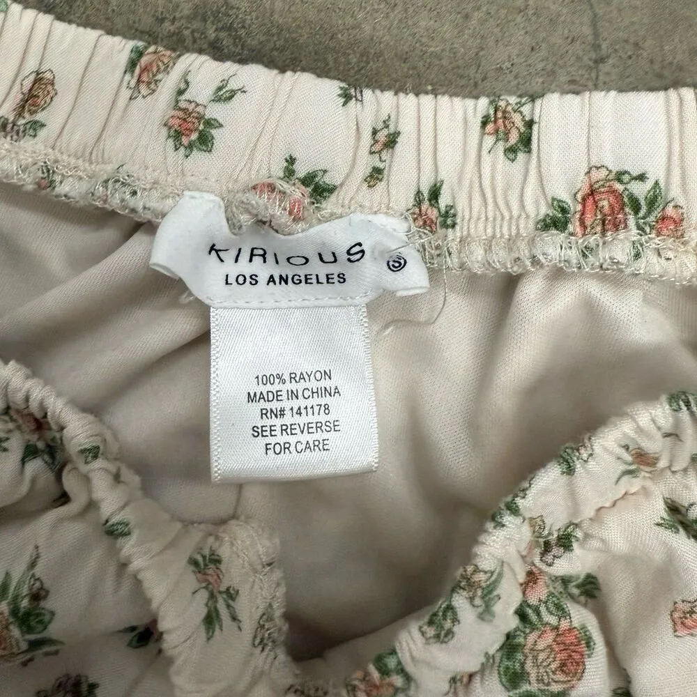 Dainty ruffle ditsy floral coquette flowy shorts - Image 2