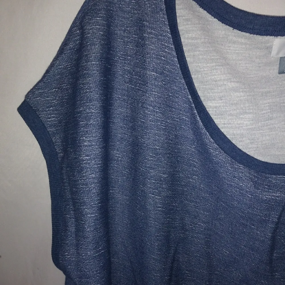 Old Navy XXL Denim Look Navy Capped Sleeve Top Plus - Image 2