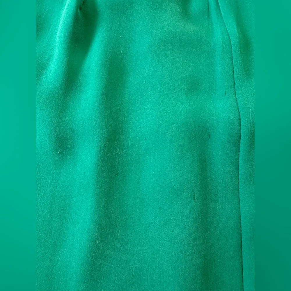 Vintage ‘90s Casual Corner Green Leaf Print 100% Silk Pencil Skirt Size 2 - Image 8