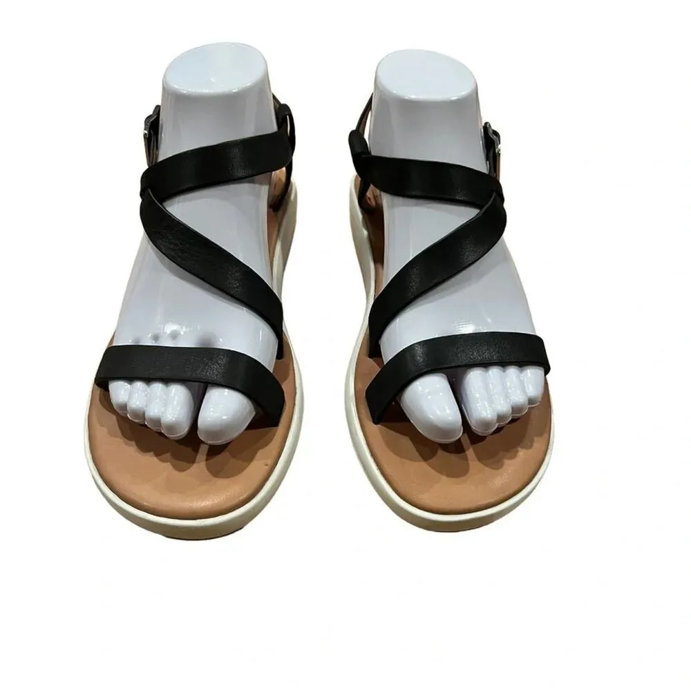 CORSO COMO Celano Ankle Wrap Open Toe Sandal In Black Leather Size 8 - Image 4