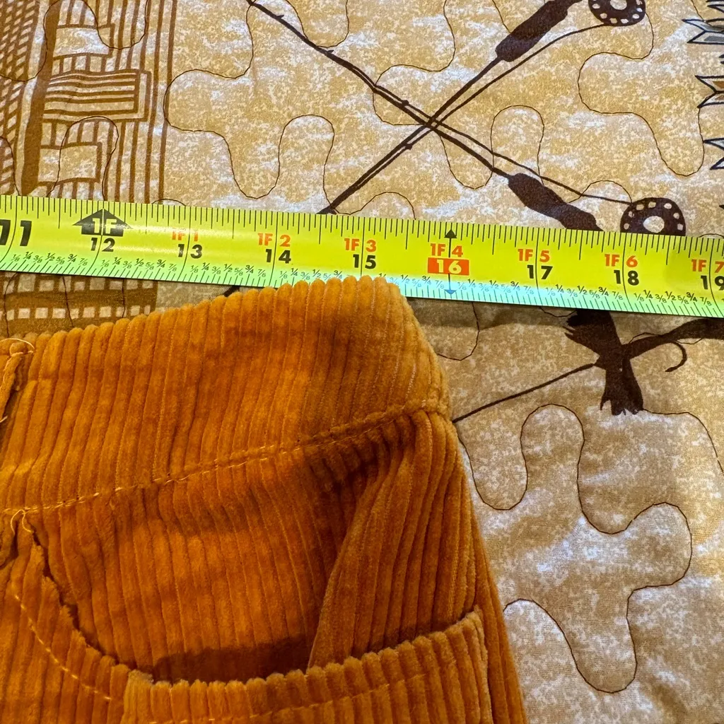 Blue Blush Exposed Zipper Corduroy Pants burnt orange women’s L NWT - Image 6