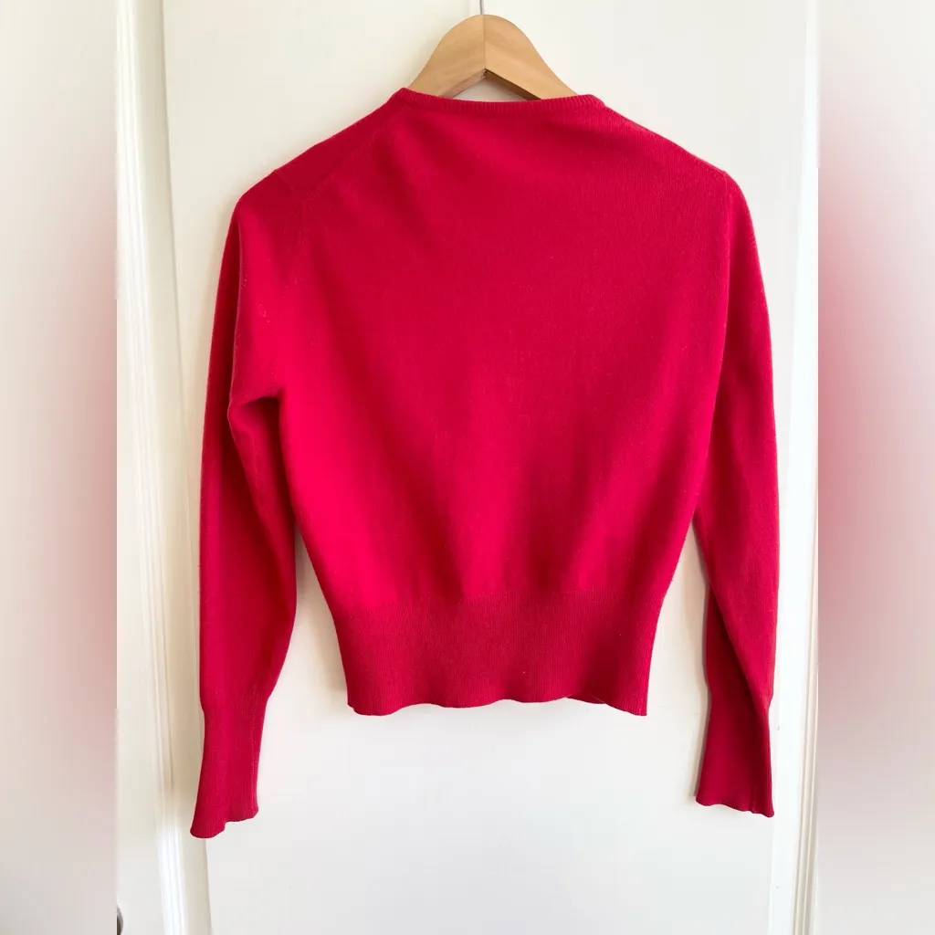 Vintage 1950s Ballantyne Pure Cashmere Red Cardigan XS/S Lord And Taylor Size undefined - Image 8