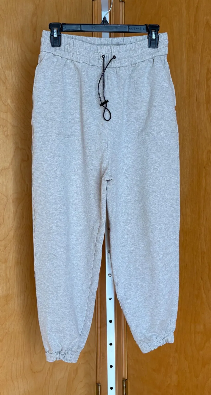 VARLEY Taupe Sweatpants Joggers Lounge Pants Medium Drawstring Elastic Waist - Image 1