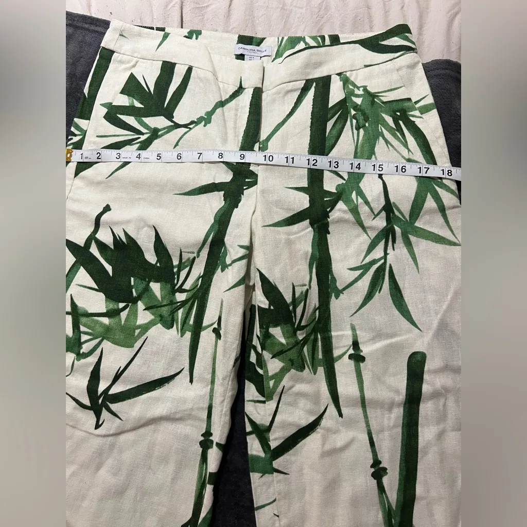 Carolina belle  Green Leaf Print Trousers 4 - Image 4