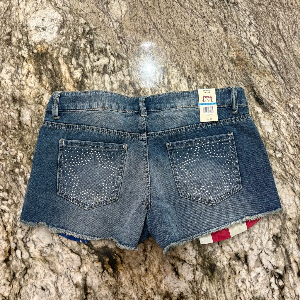 Y2K Deadstock Lei denim Mini Shorts Size 32 - Image 4