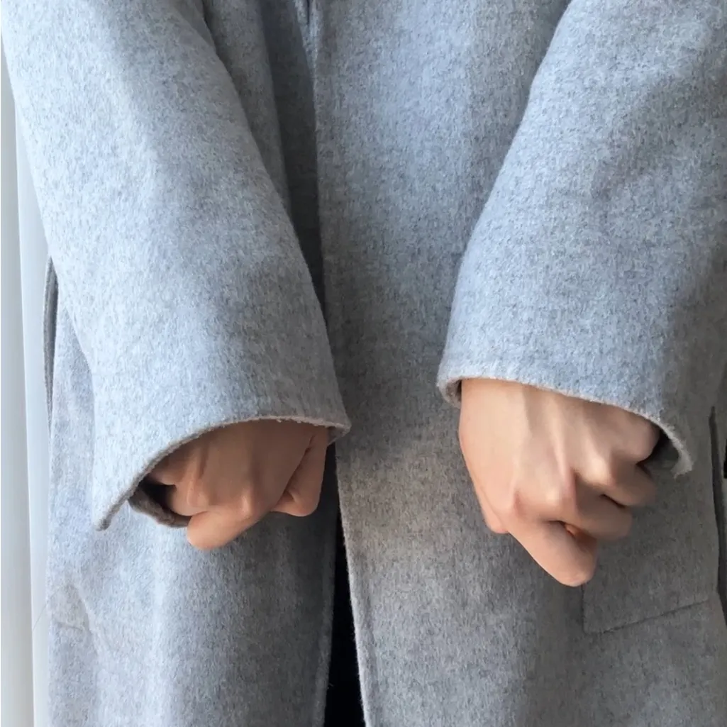 Reiss Millie Wool Blend Longline Overcoat, Grey, Size 6 - Image 8