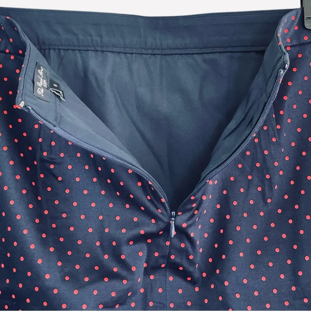 J. Crew navy blue red polka dot “ the pencil skirt “ size 6 - Image 2