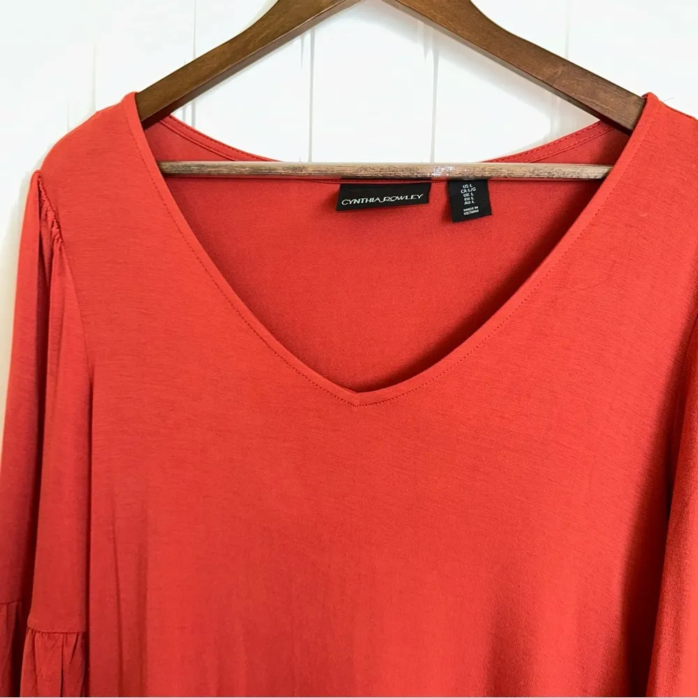 Cynthia Rowley, burnt orange, tiered dress women large - Image 3