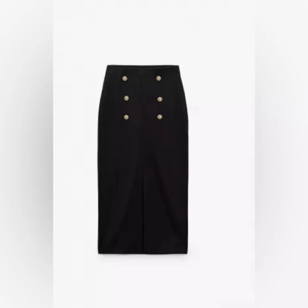 NWT Zara Ottoman Gold Button High Waisted Skirt Size medium - Image 4