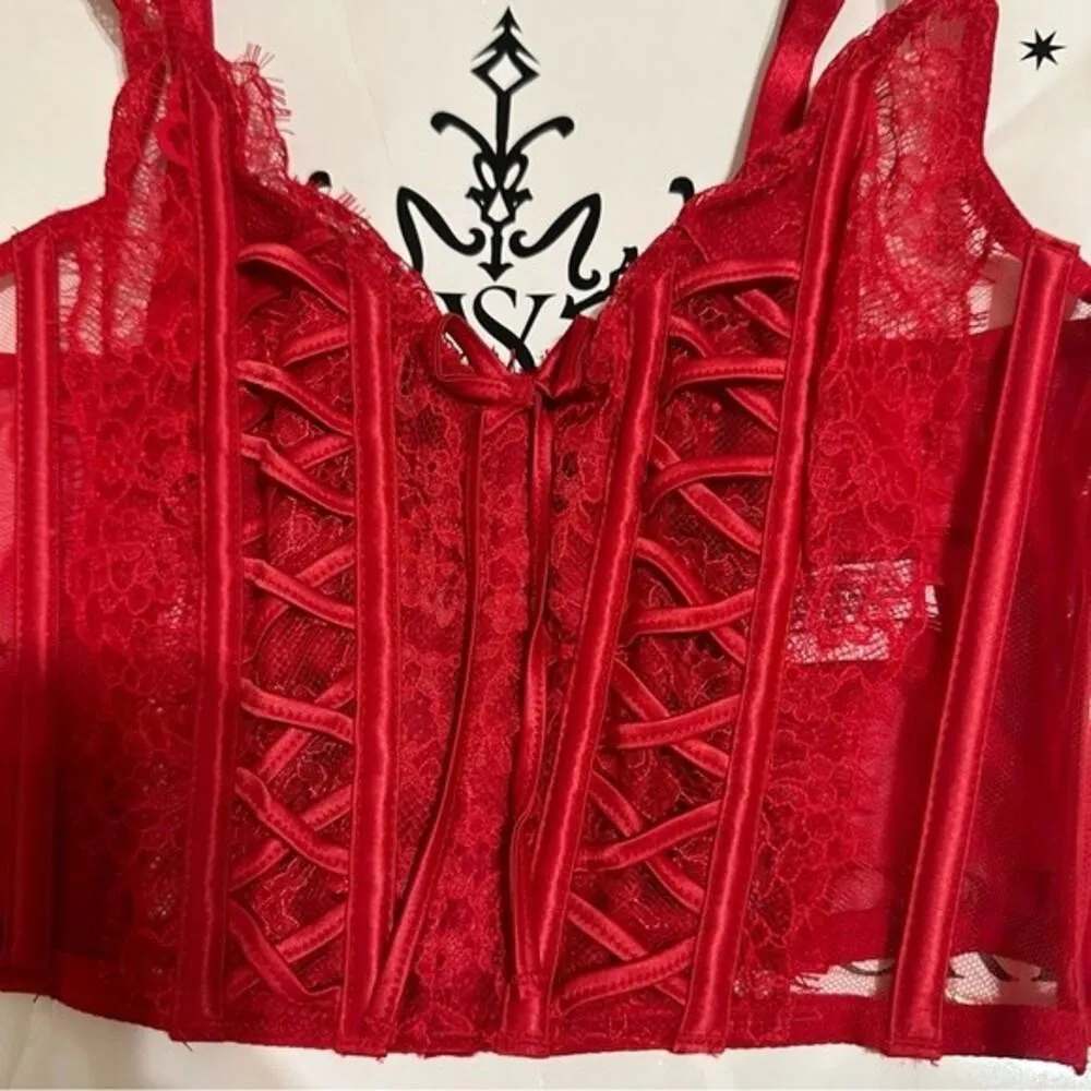 Victoria secret DREAM ANGELS Unlined Lace-Up Corset Top - Image 3