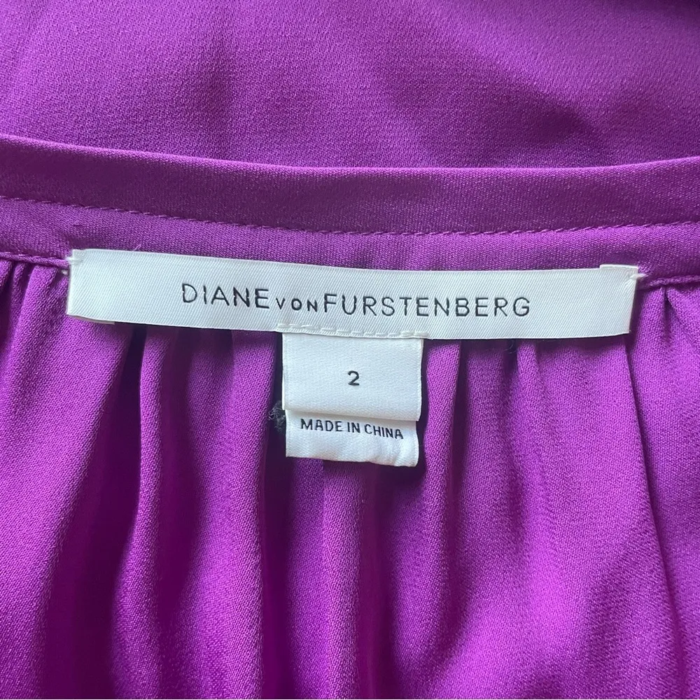 Diane Von Furstenberg 100% Silk Button Down Business Professional Shirt Dress 2 - Image 6