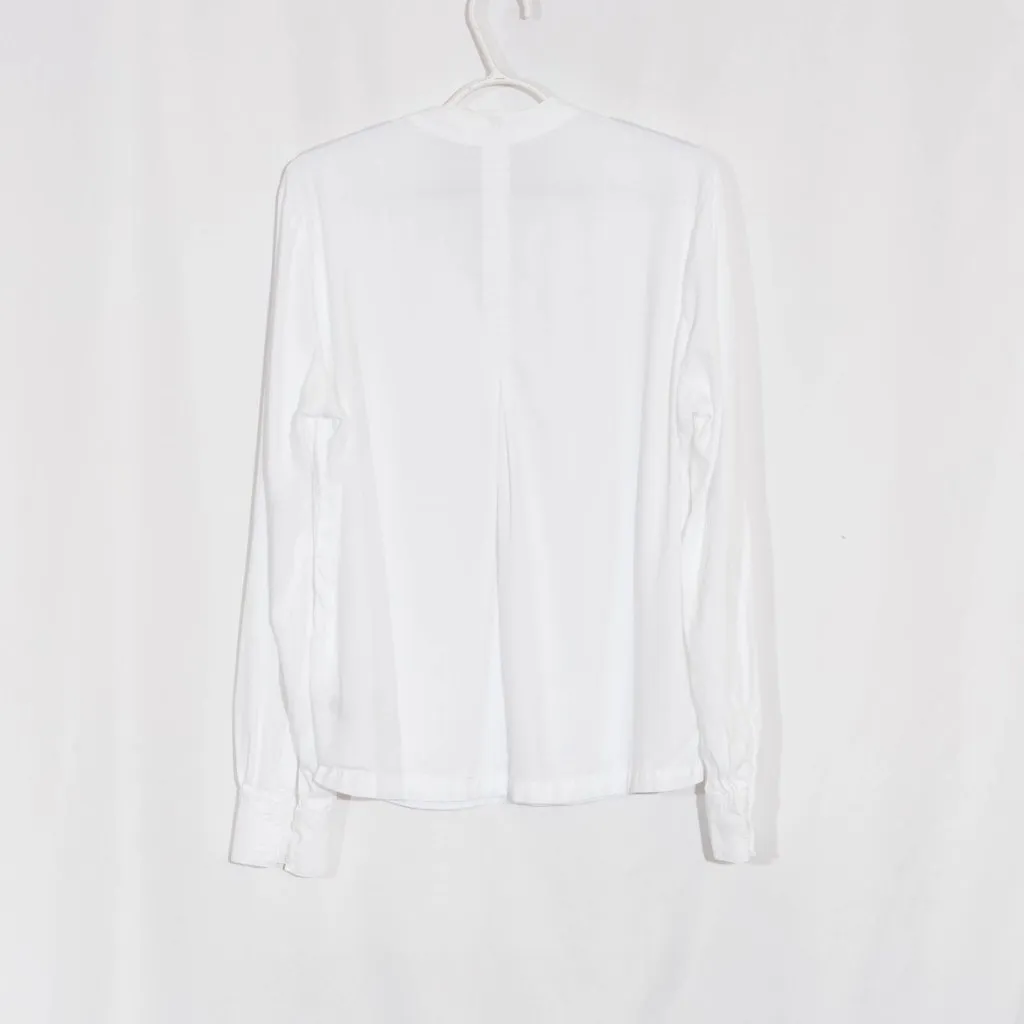 CLOTH & STONE White Popover Long Sleeve Blouse Size L - Image 3