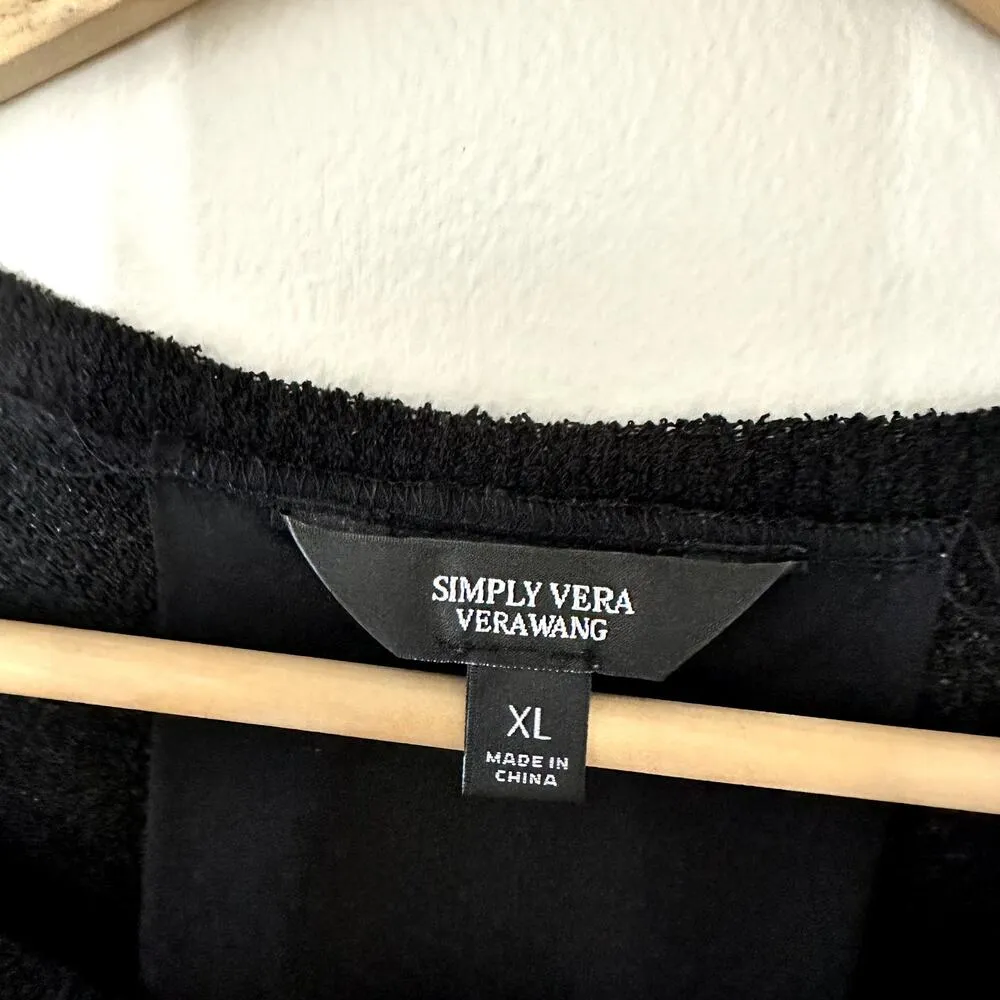 Simply Vera Wang Black Textured Blouse Sz XL - Image 3