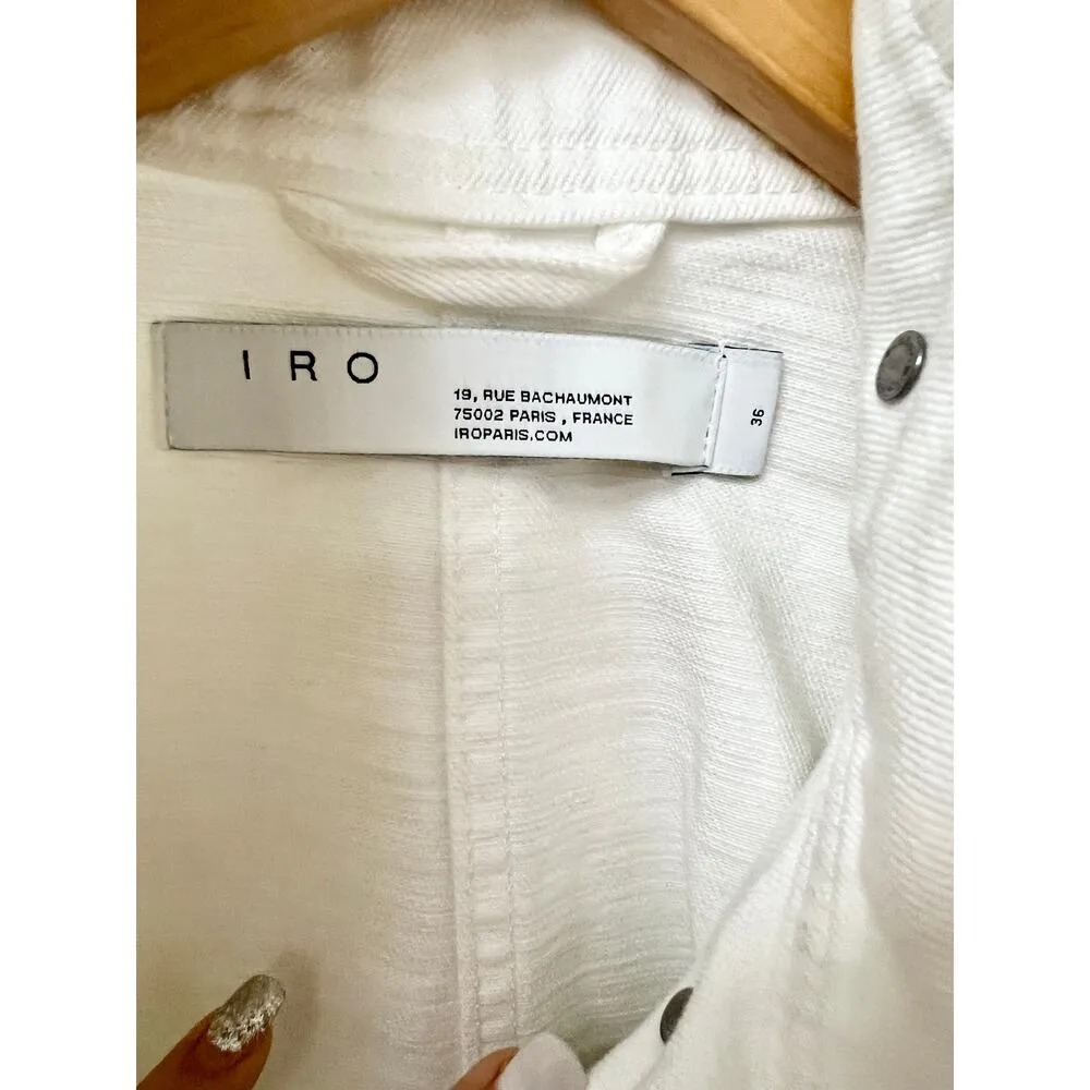 IRO Schio Sleeveless Button Front Denim Oversized Jacket White Women's 36 / US 4 - Image 5