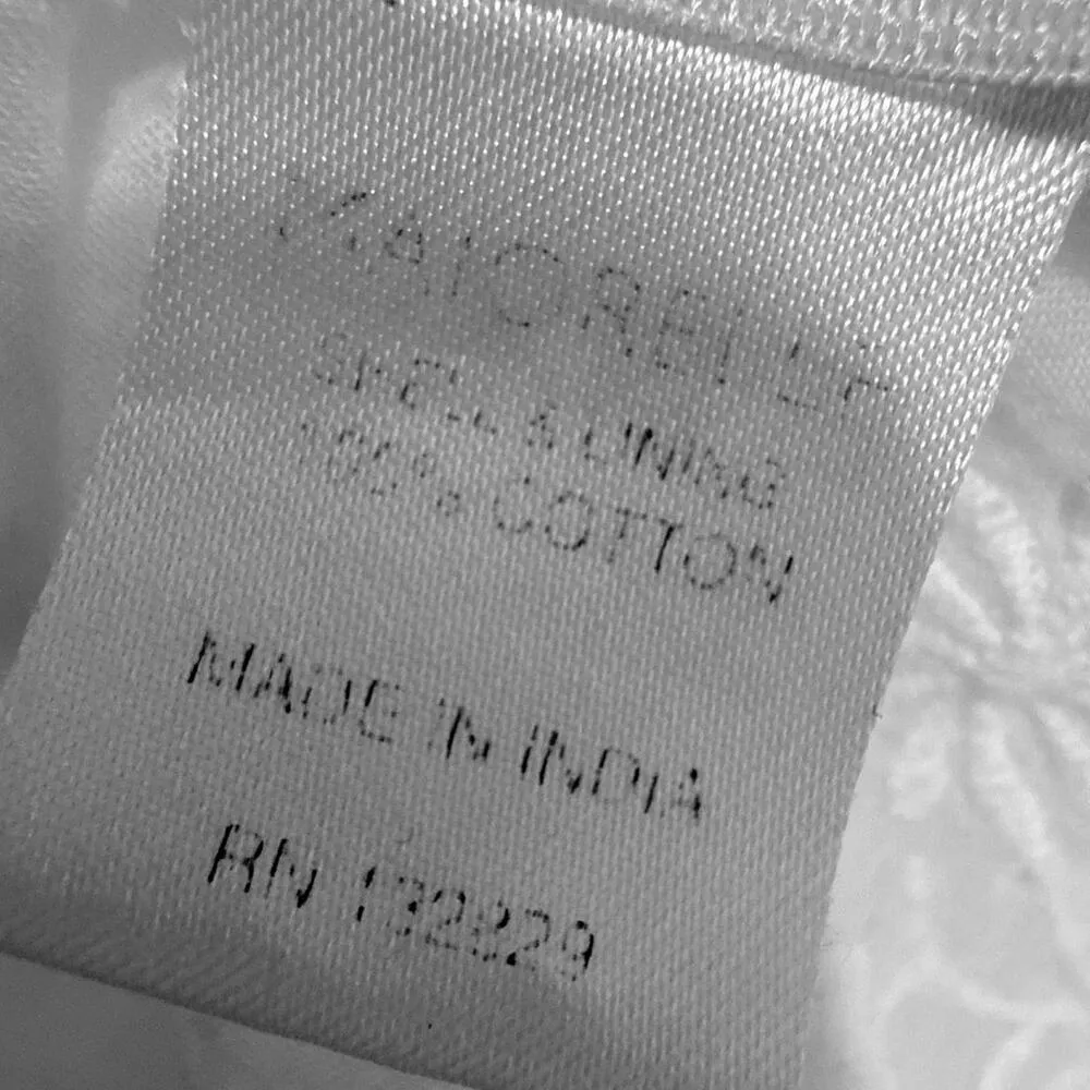 Majorelle Women's White Long Sleeve Floral Embroidered Peplum Blouse Top Size S - Image 7