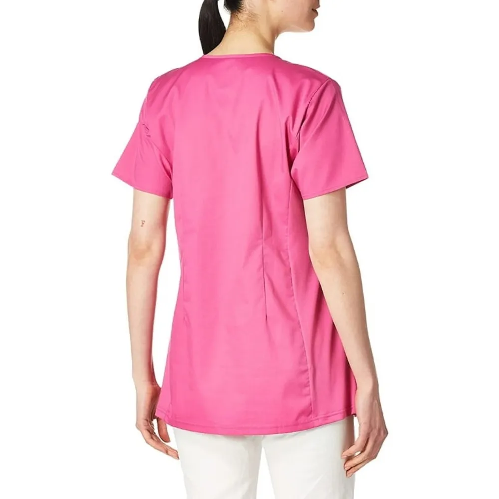 work maternity wrap pink scrub top Size Medium comfy stretchy - Image 2