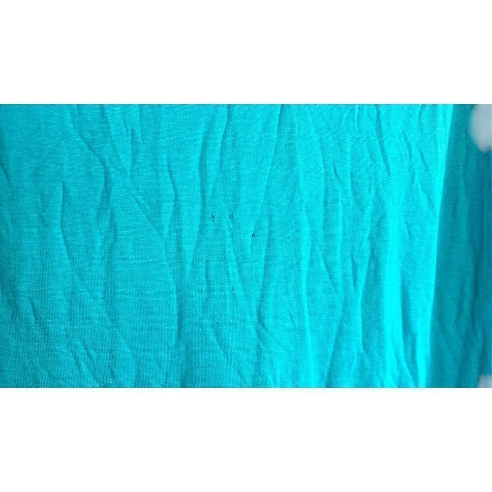 VENUS Women's Blue Floral Aztec Long Sleeve V-Neck Tassle Dress sz M Boho Beachy - Image 6