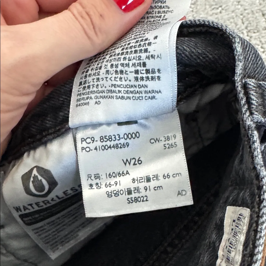 Levi’s 501 Mid Thigh Washed Black Cutoff Denim Shorts 100% cotton - Image 7