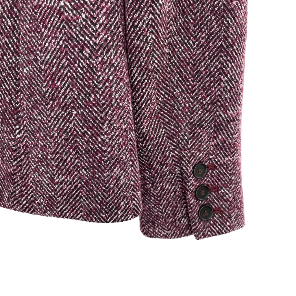 Ann Taylor Loft Wool Blend Tweed Herringbone Modern Fit Blazer Jacket - Image 5