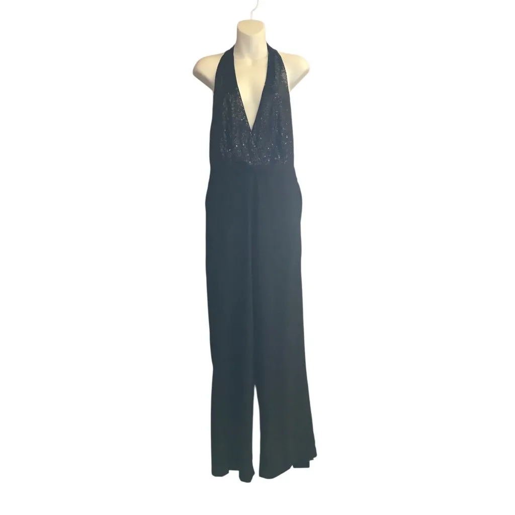 Lulu’s Black Sequin Halter Neck Jumpsuit - Image 2