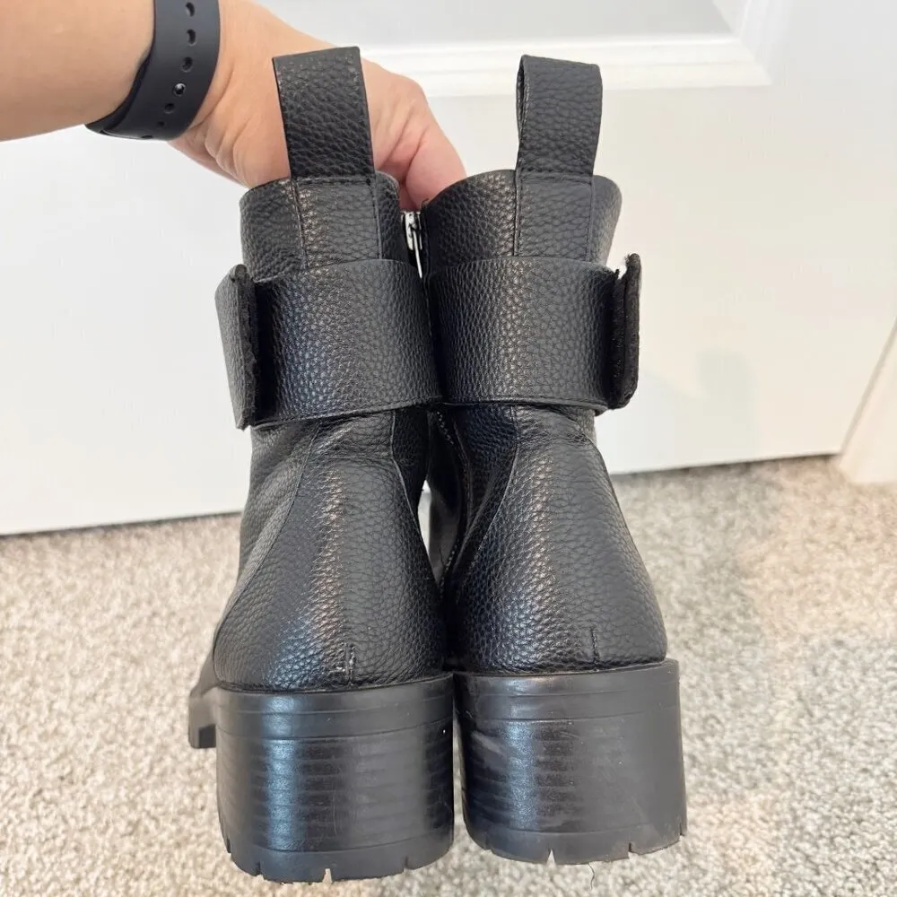 Karl Lagerfeld Payson Chunky Combat Motorcycle Boots Lug Winter in Black Size 8 - Image 4