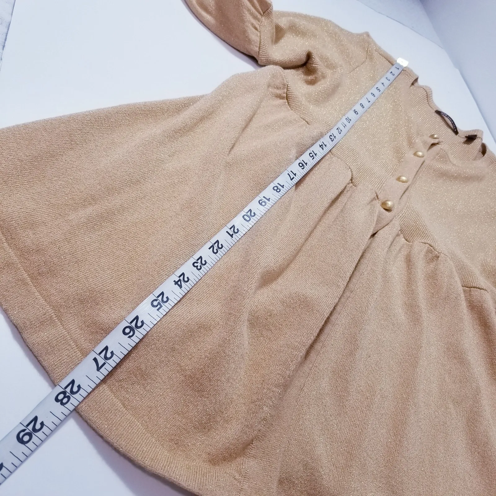 525 America Sparkles Glitters Gold Button Knit Cardigan Top - Image 6