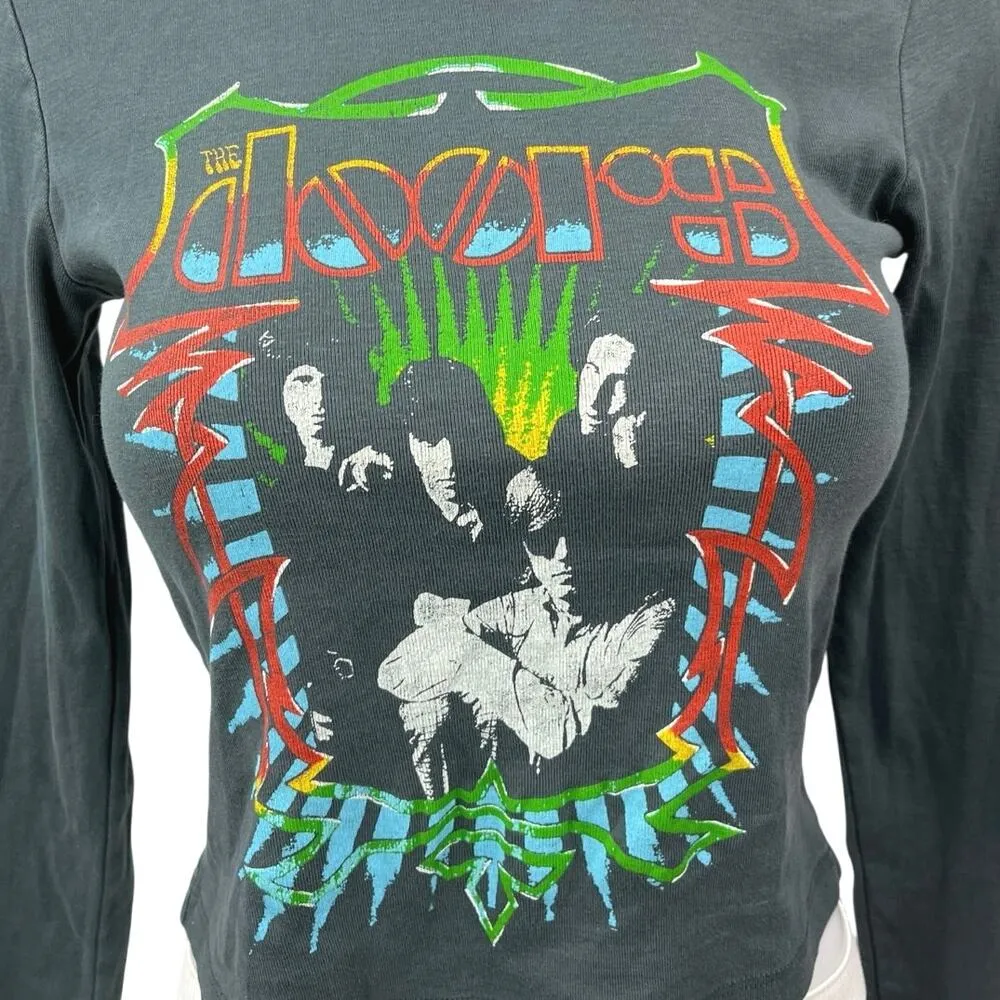 Daydreamer The Doors Brodsky Music Band Photo Shrunken Long Sleeve Shirt Top XS - Image 3