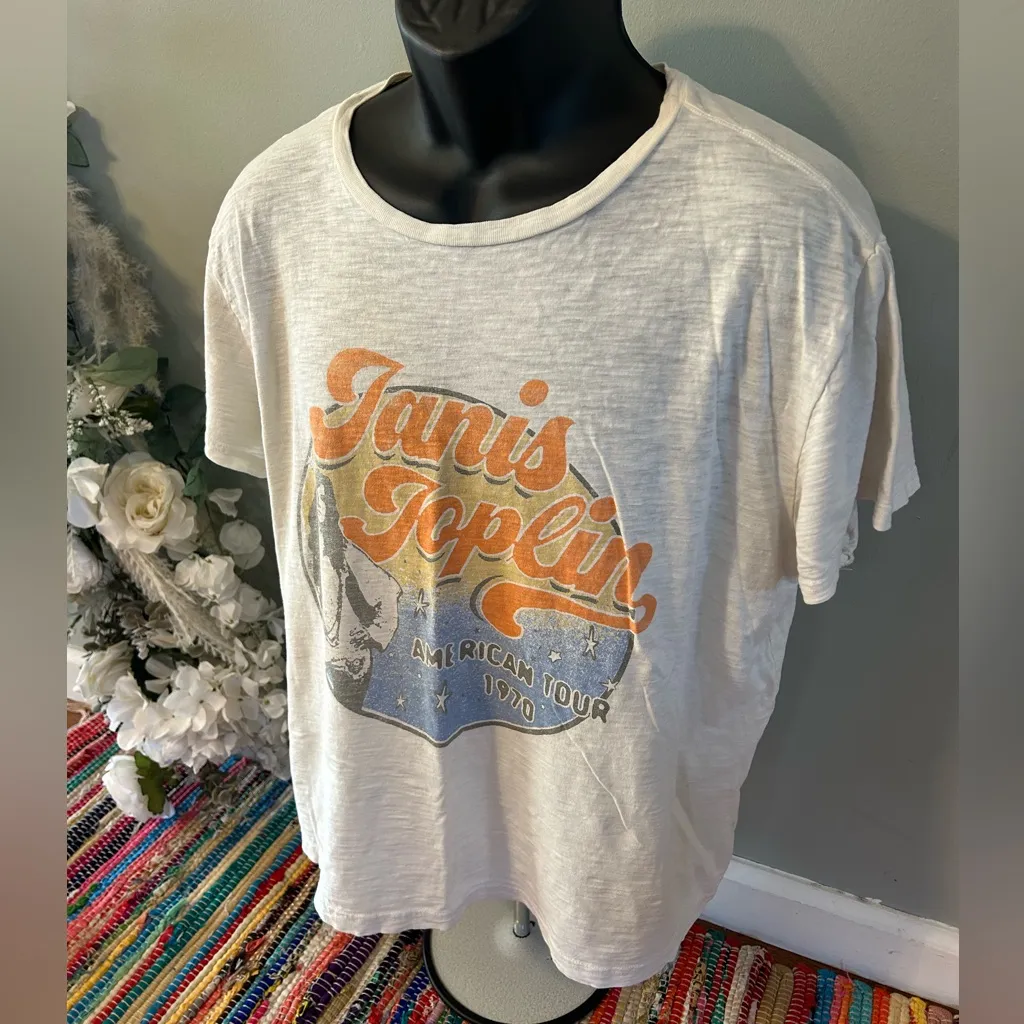 NEW Janis Joplin 1970 American Tour Shirt Band Tee Concert Lucky Brand Large - Image 2