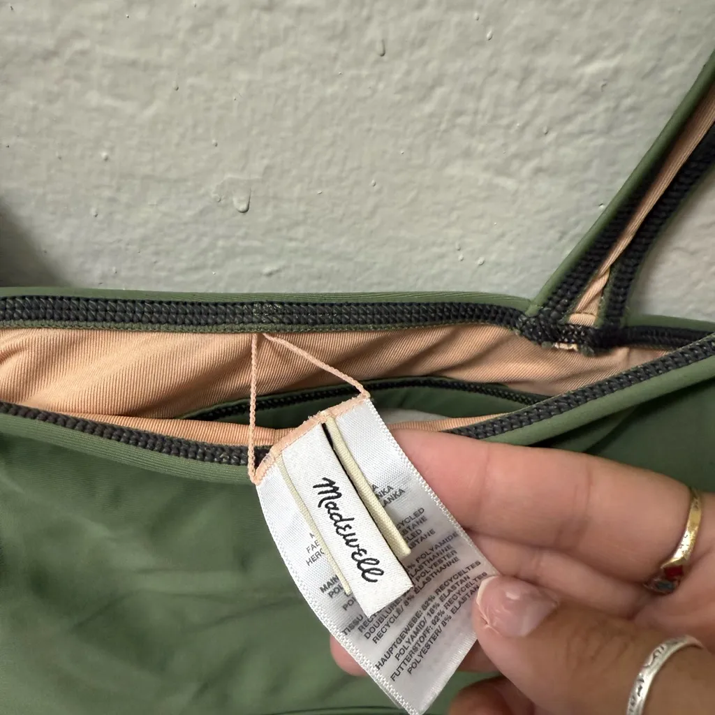 Madewell Green Balconette Bikini Top Size S Swim Summer Vacation Resort - Image 3