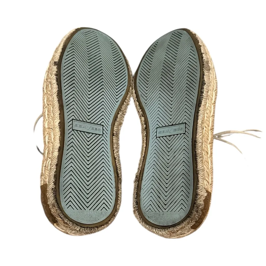SeaVees Lace-up Coronado Natural Slub Linen Cream Espadrille Sneakers 8 - Image 11