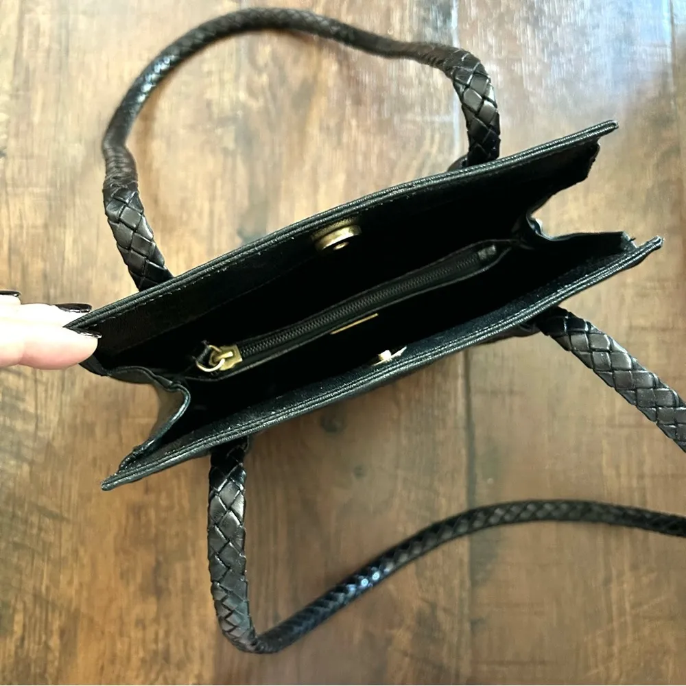 BALLY black leather mini shoulder bag, made in Italy - Image 7