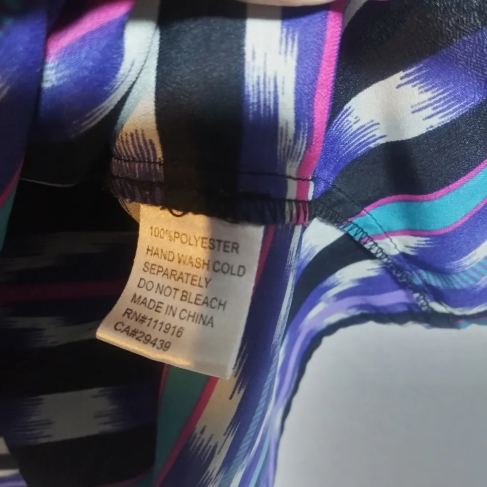 YUMI KIM Blue Western Aztec Print Lightweight Dress 3/4 Sleeve Size Small - Image 6